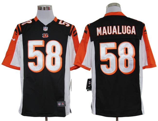 NFL Cincinnati Bengals 58 Linebacker Rey Maualuga Nike Black Game Nike Nfl jersey